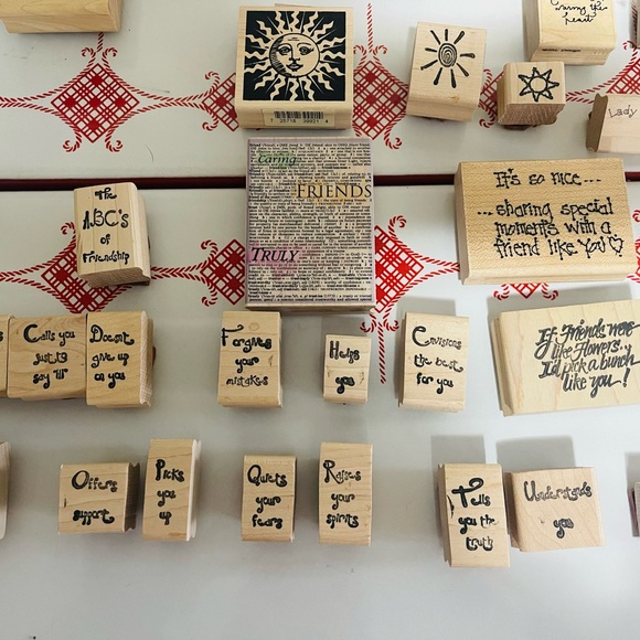 Vintage and Brand New 73 Wooden Rubber Stamps MIXED Arts And Crafts  Ink Stamps - Picture 11 of 14